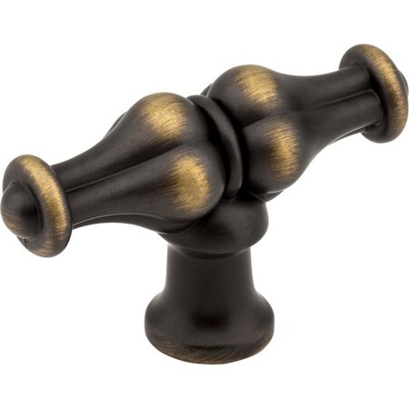 Jeffrey Alexander 2-1/4" Antique Brushed Satin Brass Bella Cabinet "T" Knob 818L-ABSB